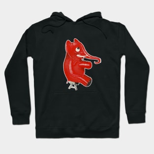 Red elephant sitting on a stool Hoodie